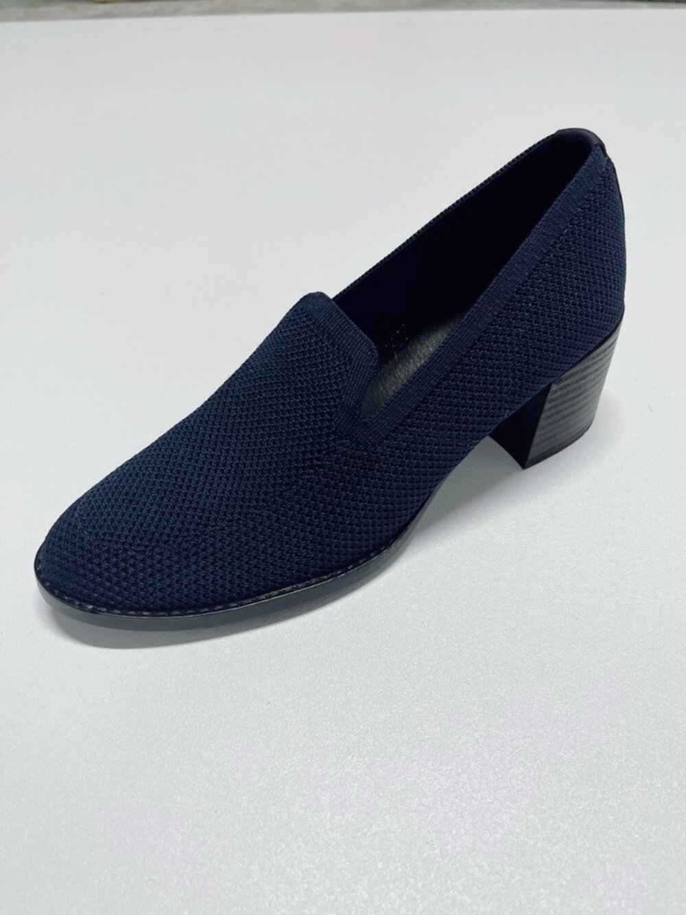 Eileen Fisher Dern Navy Stretch Knit Slip On Pumps Women’s 7.5M - Picture 10 of 11